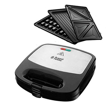 Russell Hobbs 3-in-1 Fiesta Sandwich Maker, Waffle Iron, Contact Grill (dishwasher-safe & non-stick coated plates, expandable: Cake Pop, Mini Donut, Churros) 24540-56 on Sale